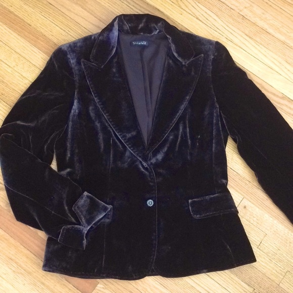 Tahari dressy glimmering velvet blazer in silk rayon blend - Picture 2 of 8